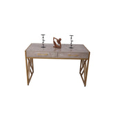 Marble Top Study Desk with Gold Frame Proffice furniture